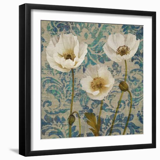 Poppies Crackle III-Tania Bello-Framed Giclee Print