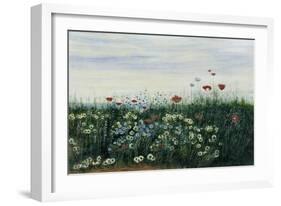 Poppies, Daisies and Other Flowers by the Sea-Andrew Nicholl-Framed Giclee Print