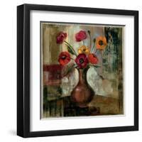 Poppies in a Copper Vase II-Silvia Vassileva-Framed Art Print