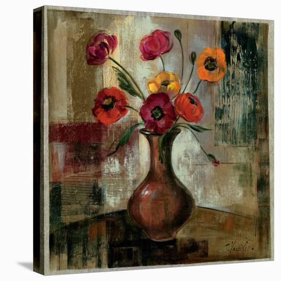 Poppies in a Copper Vase II-Silvia Vassileva-Stretched Canvas