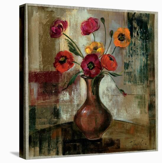 Poppies in a Copper Vase II-Silvia Vassileva-Stretched Canvas