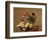 Poppies in a Crystal Vase and Roses in a Basket-Henri Fantin-Latour-Framed Giclee Print