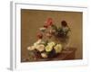 Poppies in a Crystal Vase and Roses in a Basket-Henri Fantin-Latour-Framed Giclee Print