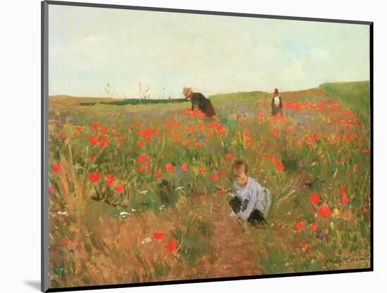 Poppies in a Field, C.1880 (Oil on Panel)-Victor Gabriel Gilbert-Mounted Giclee Print