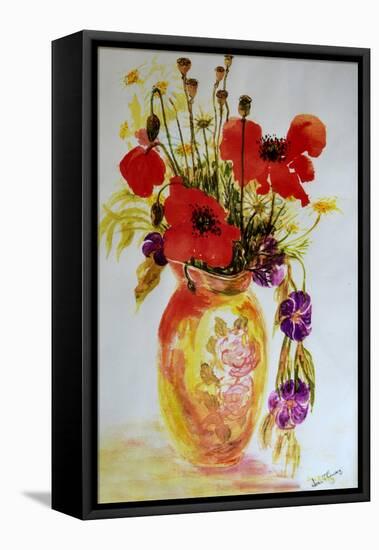 Poppies in a Vase,2000-Joan Thewsey-Framed Stretched Canvas