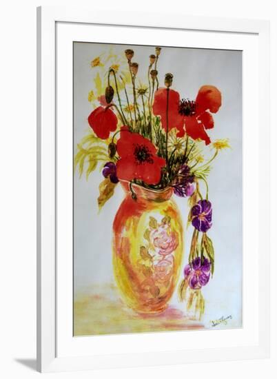 Poppies in a Vase,2000-Joan Thewsey-Framed Giclee Print