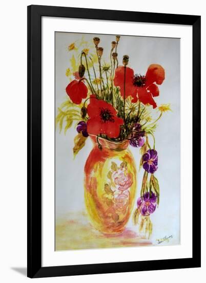 Poppies in a Vase,2000-Joan Thewsey-Framed Giclee Print