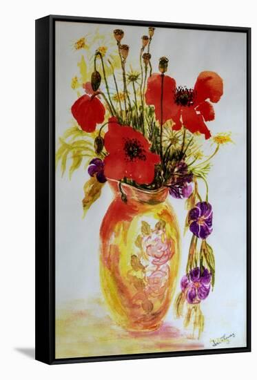 Poppies in a Vase,2000-Joan Thewsey-Framed Stretched Canvas