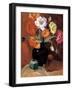 Poppies in Black Vase-Janine Salzman-Framed Giclee Print