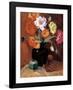 Poppies in Black Vase-Janine Salzman-Framed Giclee Print