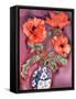 Poppies in Chinese Vase-Lillian Delevoryas-Framed Stretched Canvas