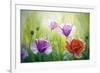 Poppies In The Morning, Oil Painting On Canvas-Valenty-Framed Art Print