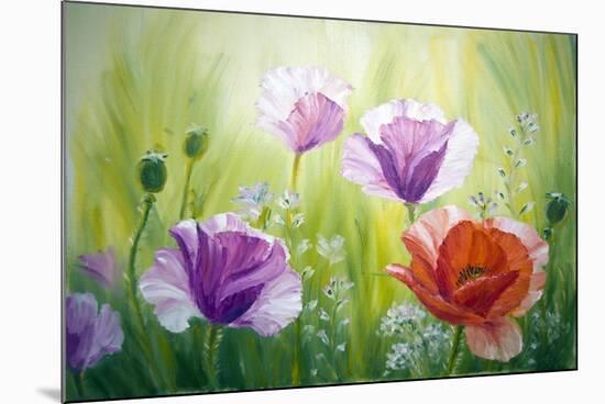 Poppies In The Morning, Oil Painting On Canvas-Valenty-Mounted Art Print