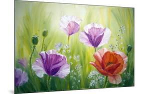 Poppies In The Morning, Oil Painting On Canvas-Valenty-Mounted Art Print