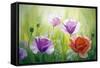 Poppies In The Morning, Oil Painting On Canvas-Valenty-Framed Stretched Canvas