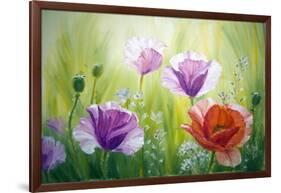 Poppies In The Morning, Oil Painting On Canvas-Valenty-Framed Art Print