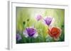 Poppies In The Morning, Oil Painting On Canvas-Valenty-Framed Art Print