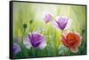 Poppies In The Morning, Oil Painting On Canvas-Valenty-Framed Stretched Canvas