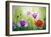 Poppies In The Morning, Oil Painting On Canvas-Valenty-Framed Art Print