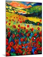 Poppies In Tuscany-Pol Ledent-Mounted Art Print