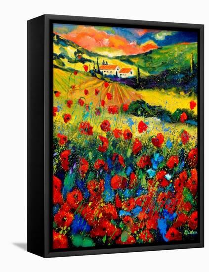 Poppies In Tuscany-Pol Ledent-Framed Stretched Canvas