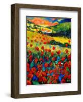 Poppies In Tuscany-Pol Ledent-Framed Art Print