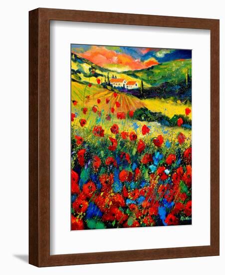 Poppies In Tuscany-Pol Ledent-Framed Art Print