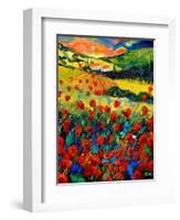 Poppies In Tuscany-Pol Ledent-Framed Art Print