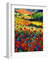 Poppies In Tuscany-Pol Ledent-Framed Art Print