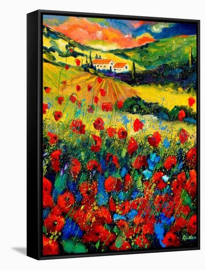 Poppies In Tuscany-Pol Ledent-Framed Stretched Canvas