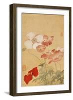 Poppies (Leaf from an Album of Flower Paintings)-Yun Shouping-Framed Premium Giclee Print