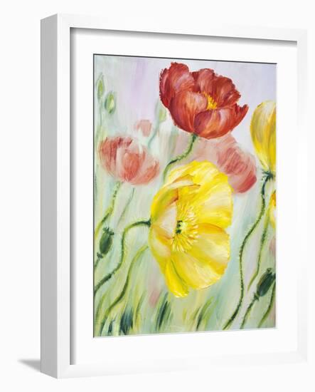 Poppies, Oil Painting on Canvas-Valenty-Framed Art Print