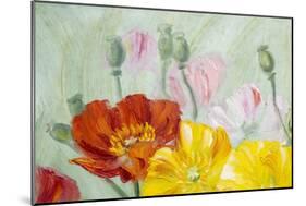 Poppies, Oil Painting on Canvas-Valenty-Mounted Art Print