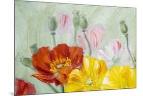 Poppies, Oil Painting on Canvas-Valenty-Mounted Art Print