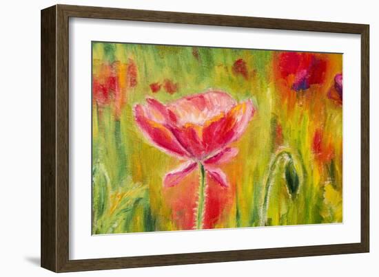 Poppies, Oil Painting on Canvas-Valenty-Framed Art Print