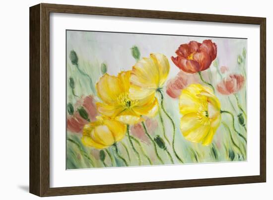 Poppies, Oil Painting on Canvas-Valenty-Framed Art Print