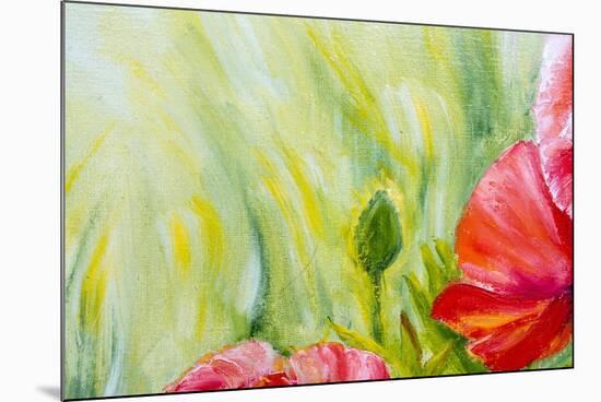 Poppies, Oil Painting on Canvas-Valenty-Mounted Art Print