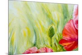 Poppies, Oil Painting on Canvas-Valenty-Mounted Art Print