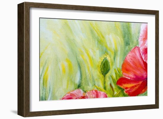 Poppies, Oil Painting on Canvas-Valenty-Framed Art Print