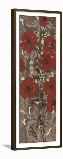 Poppies on Damask I-Jennifer Goldberger-Framed Art Print