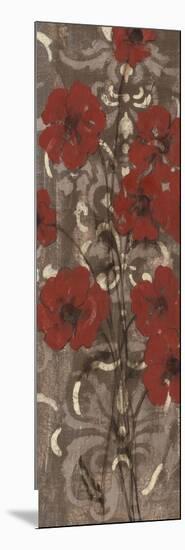 Poppies on Damask I-Jennifer Goldberger-Mounted Art Print