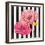 Poppies on Stripes I-Patricia Pinto-Framed Art Print