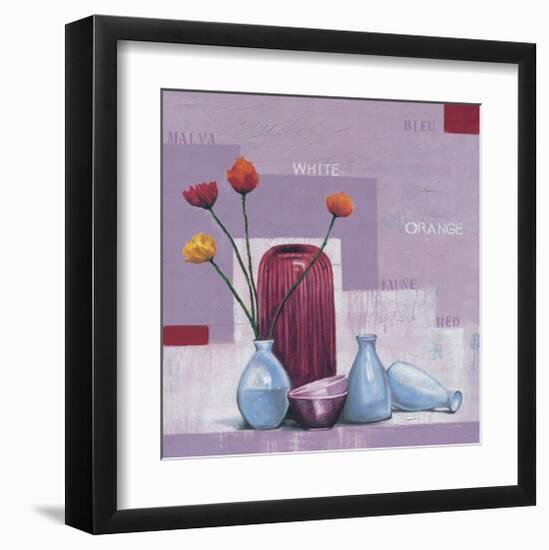 Poppies on Violet-Anna Flores-Framed Art Print