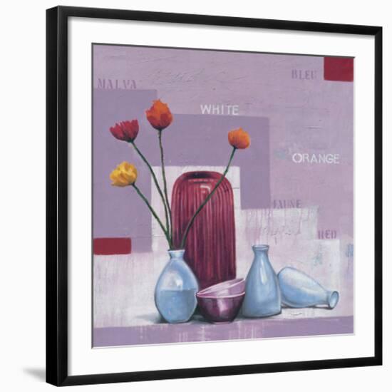 Poppies on Violet-Anna Flores-Framed Art Print