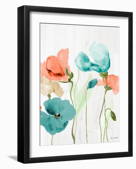 Poppies on Wood II-Lanie Loreth-Framed Art Print