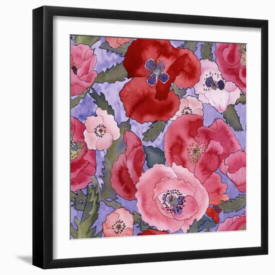 Poppies pattern- light-Carissa Luminess-Framed Giclee Print