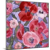 Poppies pattern- light-Carissa Luminess-Mounted Giclee Print