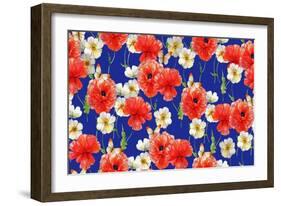 Poppies (Pattern)-Maria Rytova-Framed Giclee Print