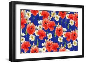 Poppies (Pattern)-Maria Rytova-Framed Giclee Print