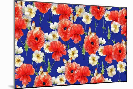 Poppies (Pattern)-Maria Rytova-Mounted Giclee Print